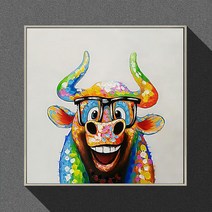 식당 벽화 교수형 거실 장식 소품 침실 애니멀 강아지그림, C09-60x60(환경 보호)면