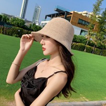 러블리삭스 여성 여름 데일리 린넨 니트벙거지모자 바캉스 버킷햇