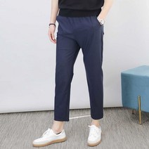 이너프데이 S~5XL 남성 편한 냉장고 바지 여름 아이스 밴딩 시원한 사방스판 슬랙스 빅사이즈