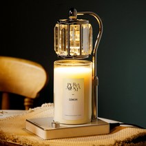 캔들백화점 롱스퀘어 크리스탈 ELSA 캔들워머+소이캔들 대용량 1000ml 대왕캔들 세트, ELSA 실버화이트+레몬