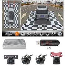 어라운드뷰 후방 사이드 카메라 360 어라운드 버드 뷰 3D 프로 사각 지대 공중 시스템 BMW X3 2012, 03 360 32G USB