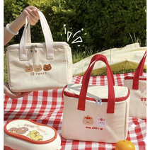 온리무드 몽체리 보온 보냉 도시락 가방 피크닉 가방, 베어토스트(베이지)