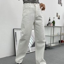 [바보사랑] 여자 기모 크림진 통팬츠 논스판 면바지