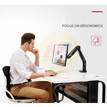 모니터 듀얼 암 받침대 초강력 높이조절 2단 NB F100A 가스 스프링 암 22-35 인치 스크린 모니터 홀더 360, 01 White