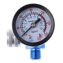 무선고압청소용물총 1/4NPT HVLP 스프레이 건 레귤레이터 공기 압력 게이지, 01 silver