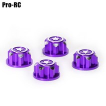 트랙사스엑스맥스 rc카 자동차 RC 트랙사스 1/5 X-Maxx 서미트 E-REVO 1/8 ARRMA 버기 오프로드 몬스터 트럭 용 4Pcs 17MM 알루미늄 육각 휠 너트 센터, [05] Purple 4Pcs