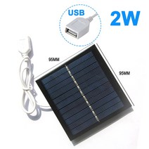 태양광 보조배터리 휴대용 태양 전지 패널 발전기 5V USB DIY 셀 배터리 충전기 파워 뱅크 야외 여행 캠핑 햇빛 10W 8W 3W 2 W 20W, [02] 95 x 95MM  2W