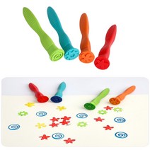 엄마표놀이 반영구 꽃 모양도장 유아스템프 교구 아이완구 아이장난감 IQ