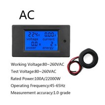 20A 100A AC 80-260V DC 6.5-100V 디지털 LED 디스플레이 전압계 전류계 전력계 전력 에너지 미터 12V 24V 110V 220V 볼트 테터, 100A Meter CT Coil, 100A Meter CT Coil