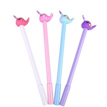 4pcs 만화 중립 펜 사랑스러운 고래 모양 새 학생 검은 물 학교 office 지, 01 4PCS_01 Black