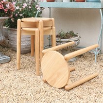 느릅나무 레트로 빈티지 우드 고재 스툴 원형 낮은의자 현관 신발 의자 원목, C