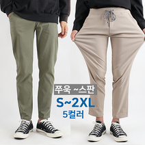 화이트빌딩 남자용 면 밴딩 스판 팬츠