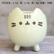 succulent plant pot with hole cute animal flower planter flowerpot 아름다운 작은 고양이 홈 정원 장식 bonsai pots b, s, 연한 초록색