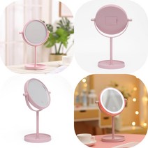 마트498 터치 LED 조명거울 핑크 호텔 책상 여자친구선물 아이디어상품 화장대꾸미기 미용거울