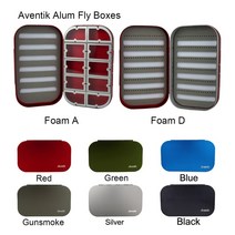 Aventik 알루미늄 플라이 박스 플라이 낚시 상자 EVA 폼 플라이 박스 플라이 낚시 상자 10 구획 낚시 상자, 건 스모크 폼 D