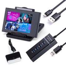 휴대용모니터 포터블모니터 3.5 인치 IPS 컴퓨터 모니터 알루미늄 합금 듀얼 USB 보조 화면 360 도 회전 HD, 02 USB Cable Connector