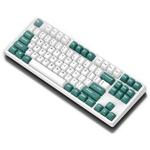 KEYXGSUL 유무선 2.4G PBT 이중사출 키캡 핫스왑 게이밍 기계식 키보드, 녹색, 갈축
