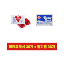 오뚜기 딸기쨈+버터후레쉬 디스팬팩 각36개 묶음