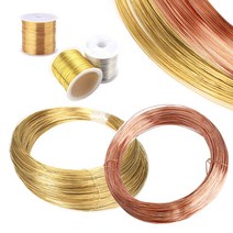 구리선 적동선 황동선 0.5mm 1mm 2mm 3mm M재단 0.9229ea, 쿠팡리치팟 본상품선택, 쿠팡리치팟 황동구리선(금색)_굵기2mm(1M)