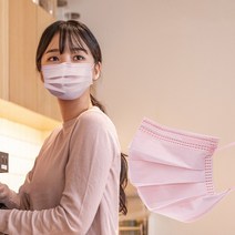 에어에이드 평면형 컬러룩 마스크 대형, 50매입, 1개, 핑크