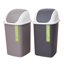 M 정사각 휴지통 사무실 스윙 종량제 쓰레기통 중형 7L, M 정사각휴지통(중) 그레이, 1개
