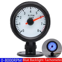 LED 디스플레이 타코미터 2 "52mm Tacho 게이지 0-8000RPM 마운트 홀더 4 6 8 실린더 가솔린 자동차 1, 03 black