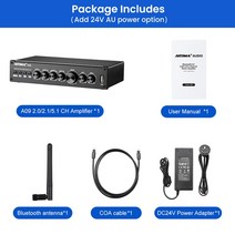 파워앰프 블루투스앰프 오디오 장비 AIYIMA 업그레이드 파워 앰프 하이파이 블루투스 5.0 서브우퍼 5.1 서라운드 홈 50W x 6 A09 TPA3116, 04 A09 Amplifier AU