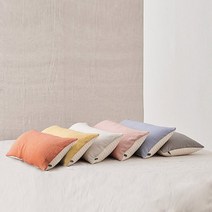 리넨 양면 사각 롱 베개커버 (6color)
