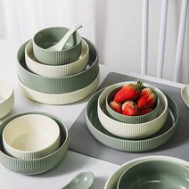 식기세트 식기 북유럽 식기 세트 풀패밀리 그릇 세트 심플, 12피스 세트, 혼색