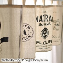 봄 여름 쉬폰 커튼 자취방 작은창 미니 가리개 일본 정전 하프 주방 짧은 빈티지 인쇄