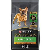퓨리나 pro plan small breed 강아지 사료 with probiotics for 강아지s shredded blend amp -, 작은 품종, 치킨라이스 블렌드, 34파운드 가방