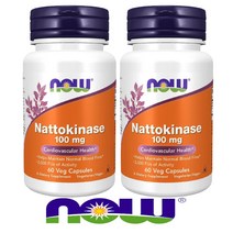 1+1 나우푸드 나토키나아제 낫토키나제 효소 100mg 60캡슐 2병
