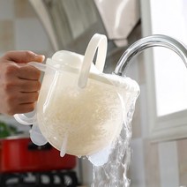 그릿(Grit) 자동 쌀 세척통 간편 손에 물 안묻히는 쌀세척 도구 쌀씻기