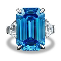 아쿠아마린반지 3월 탄생석 별자리 반지 IsRabbit 18K 화이트 골드 도금 에메랄드 컷 25CT 아쿠아 마린 면
