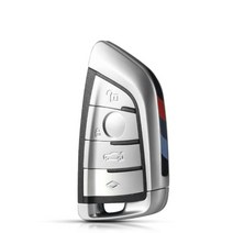 KEYYOU-자동차 키 케이스 BMW 1 2 7 시리즈 X1 X5 X6 X5M X6M F 클래스 원격 고리 커버 삽입 블레이드 3/4BTN 무료, 4 Buttons 2