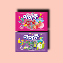 크라운 마이쮸 딸기 복숭아 포도 사과 맛 720g 2봉지 세트 탕비실 젤리 간식, 720g 2개 세트
