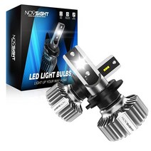 H7 LED 헤드라이트 전구 NOVSIGHT 60W 300 밝기 6500K 하이 로우 빔 변환 키트 50000시간 수명 플러그 앤 플레이 할로겐 교체 542087