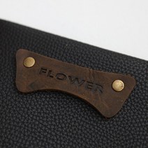 굿팡패브릭 가죽라벨]리본모양FLOWER(99099)