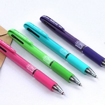 초저점도 3색 브랜드 볼펜 명품 필기감좋은 펜 4종 0.5mm 신기한 학용품 특이한 얇은 각인 색볼펜 볼팬 잘써지는 부드러운 선물용 다색 공시생 유성 삼색 사무용 필기구, 보라 1자루 0.5mm