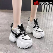 시크덩꼬 체인 데코 레터링 라벨 웨지 키높이 스니커즈 DK2588
