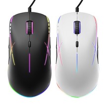 COX CM500 3360 RGB 유선 게이밍 마우스 8버튼 5단계, 화이트