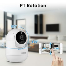 Tuya 스마트 홈 실내 와이파이 CCTV 무선 감시 자동 추적, 3MP with 128G card, 미국 플러그