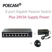 POE 허브 스위치 분배기 8 포트 기가비트 패시브 PCBA 인젝터 익스텐더 관리되지 않는 모듈 UTP 잭 스플리터 용량 IP 카메라, 스틸 어댑터 없음