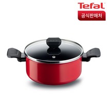 테팔 심플앤이지 양수냄비, 레드, 20cm
