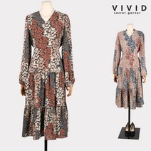 VIVID SG VIVID SG 로즈플라워 쉬폰 롱 원피스 VS016057