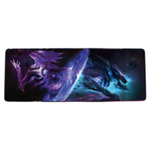 롤 LOL 디자인 마우스 패드 79종 시리즈 리그 오브 레전드 장패드 3mm 두께, 900x400mm + 3mm개, 하늘색 죽음의 징조