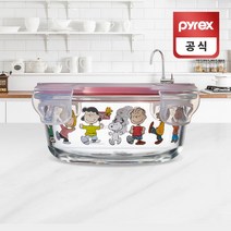 파이렉스 스누피 밀폐 원형 내열유리 용기 380ml, 단품