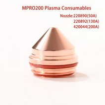 용접 노즐 mpro200 플라즈마 절단기 소모품 220890 220892 420044, 5개, 50a 노즐 220890, 5 Pcs+50A Nozzle 220890