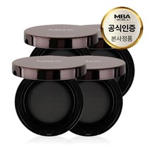 MBA 새치 흑채 자연스러운 헤어 커버 영양공급 모발아 더마 헤어 쿠션 15g (내추럴 블랙 색상), 4개
