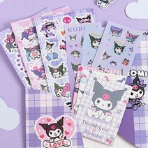 산리오 도무송 스티커팩 스티커북 스티커 세트 다꾸 엽서, 시나모롤